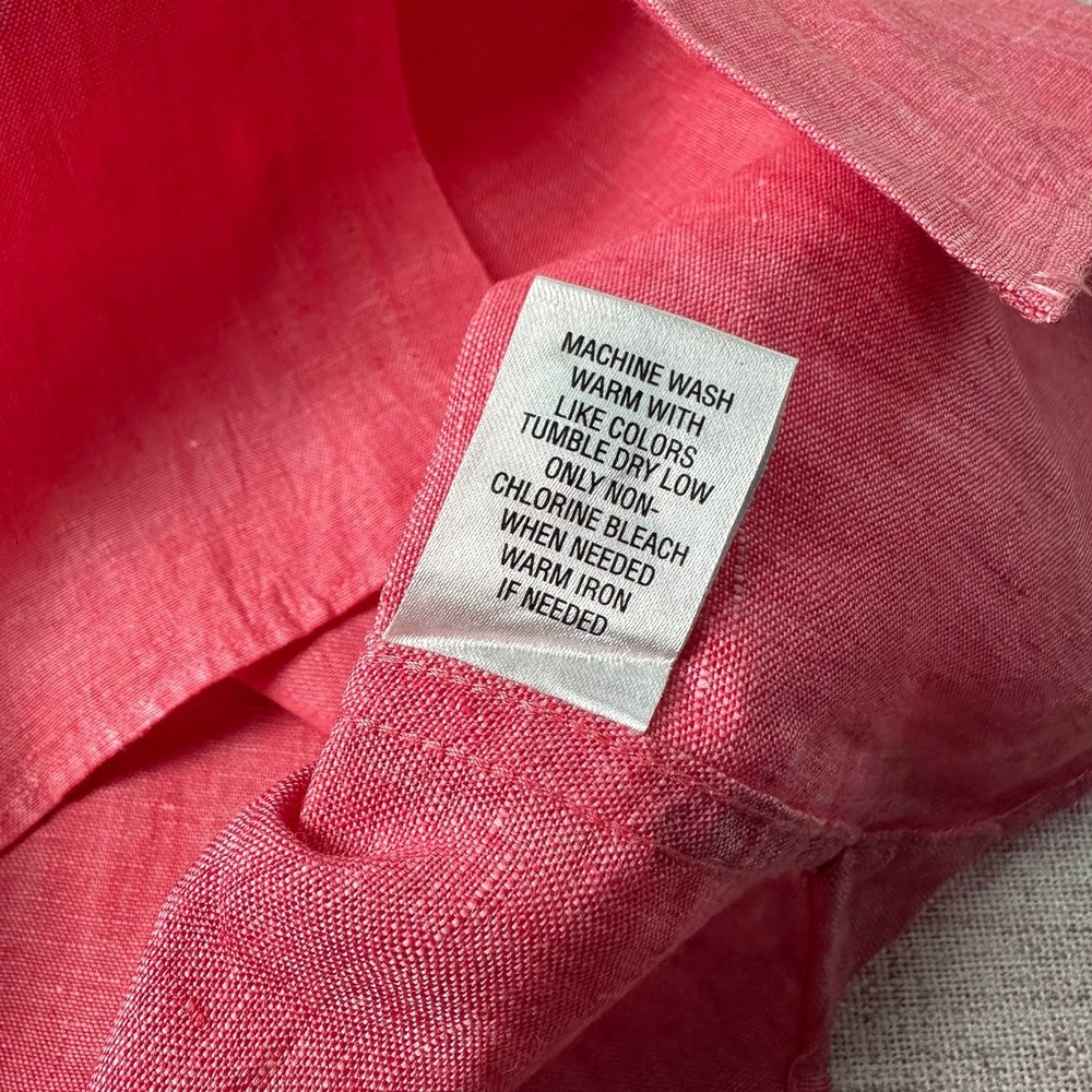 Murano Baird McNutt 100% Linen Coral Pink Long Sleeve Shirt Men's M - Picture 9 of 9